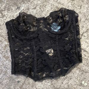 Corset vintage de encaje negro