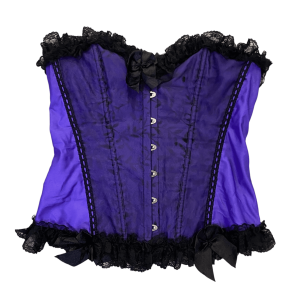 Corset satinado con encaje – Morado & Negro